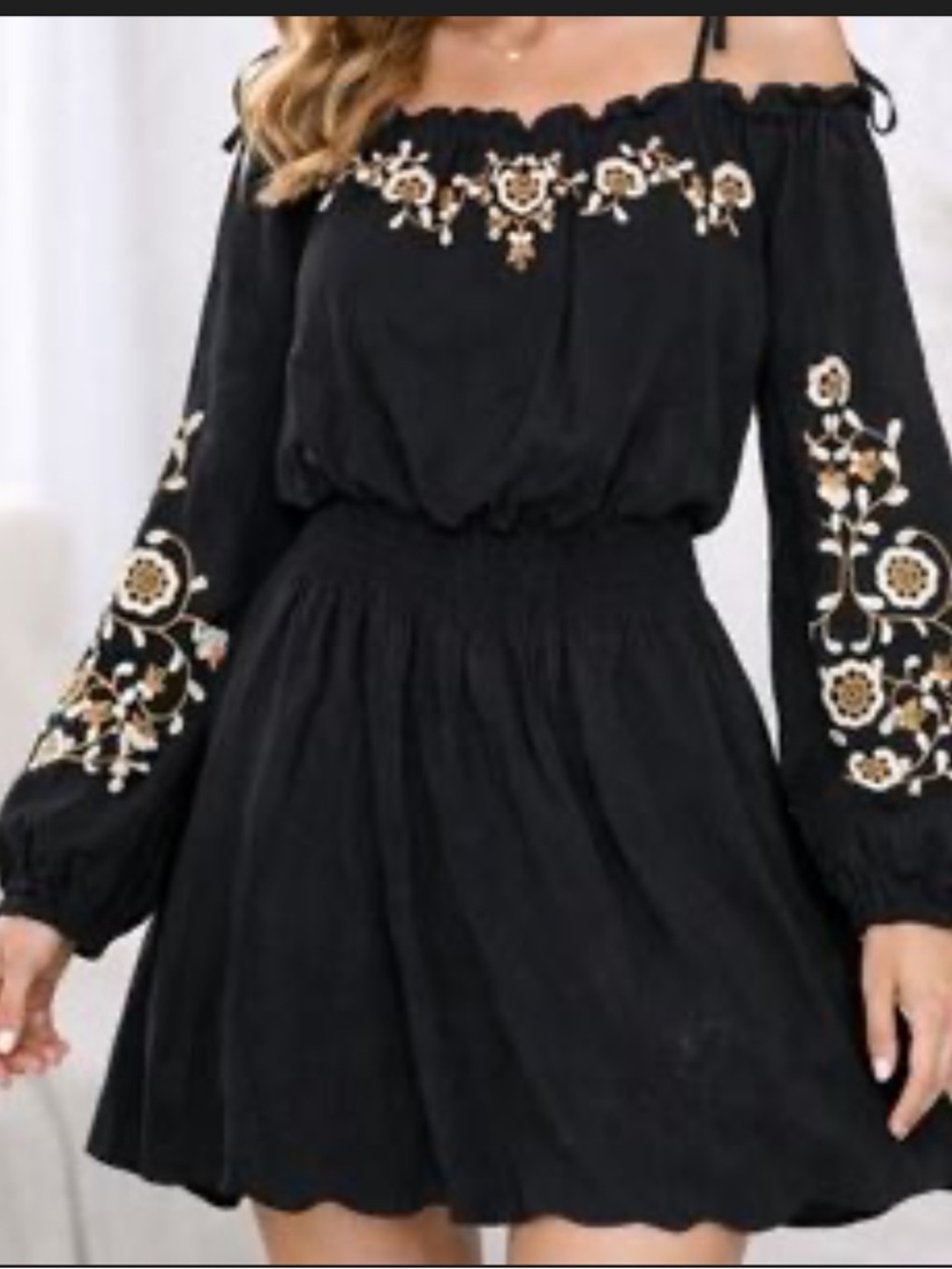 White House Black Market Black Off Shoulder Dress NWOT